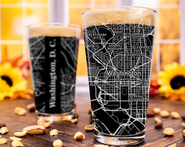 City Map Pint Glass - Top 50 US Cities