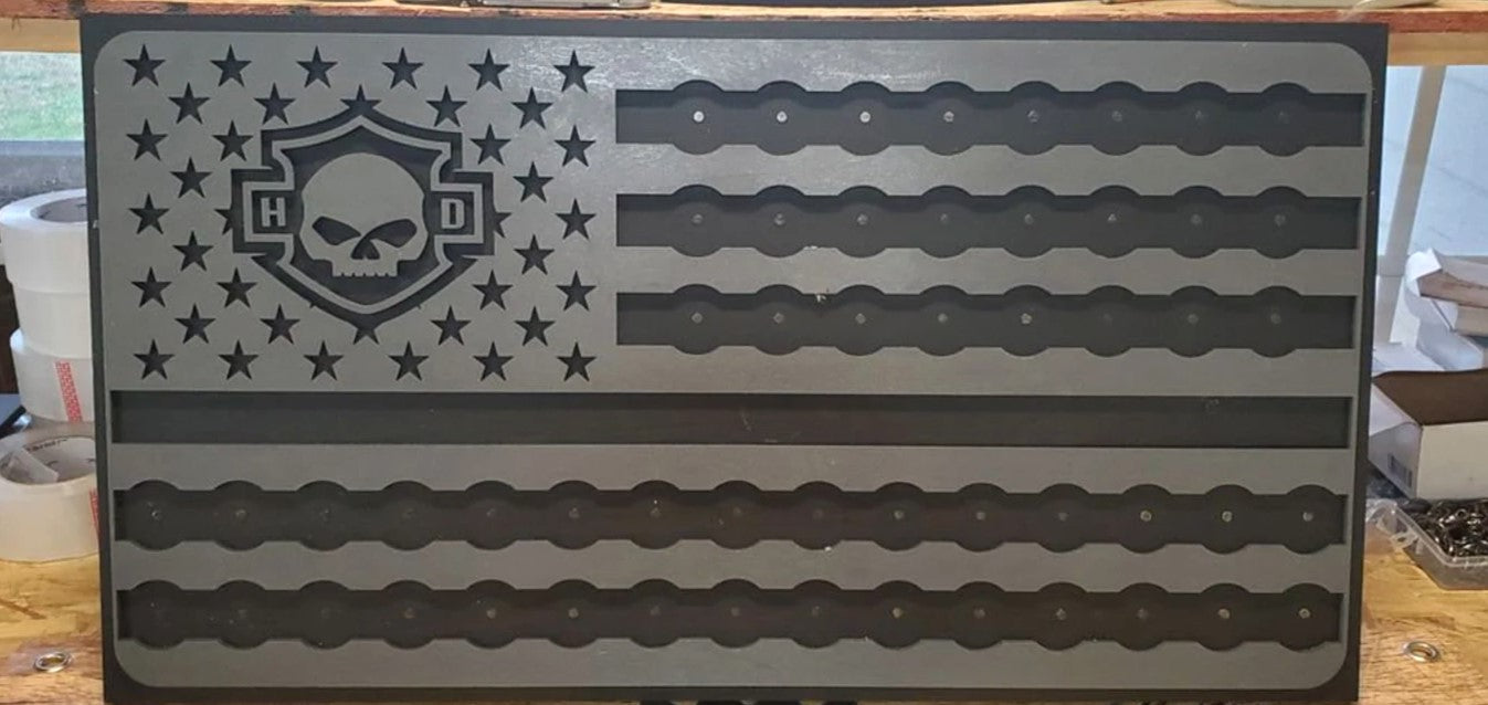 Willie G. Edition Harley-Davidson Flag - Poker Chip Display For the Gear Head From the Mind