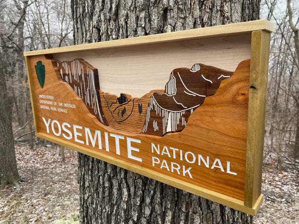 Yosemite National Park – Wood Replica Entrance Sign For the Outdoorsman Tiny Wooden Signs