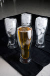 Double Walled Beer Drink Glass Mug - Set of 4 (Without Handle) For the Bar Lemonsoda
