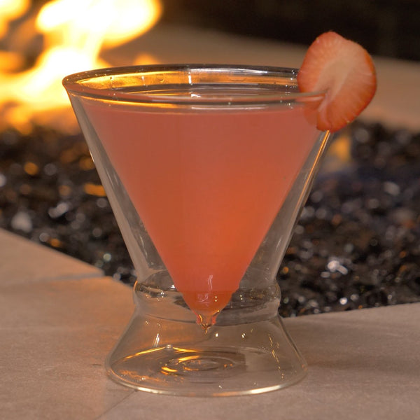 Double-Walled Stemless Martini Glasses - Set of 2/Set of 4 - 8oz For the Bar Lemonsoda