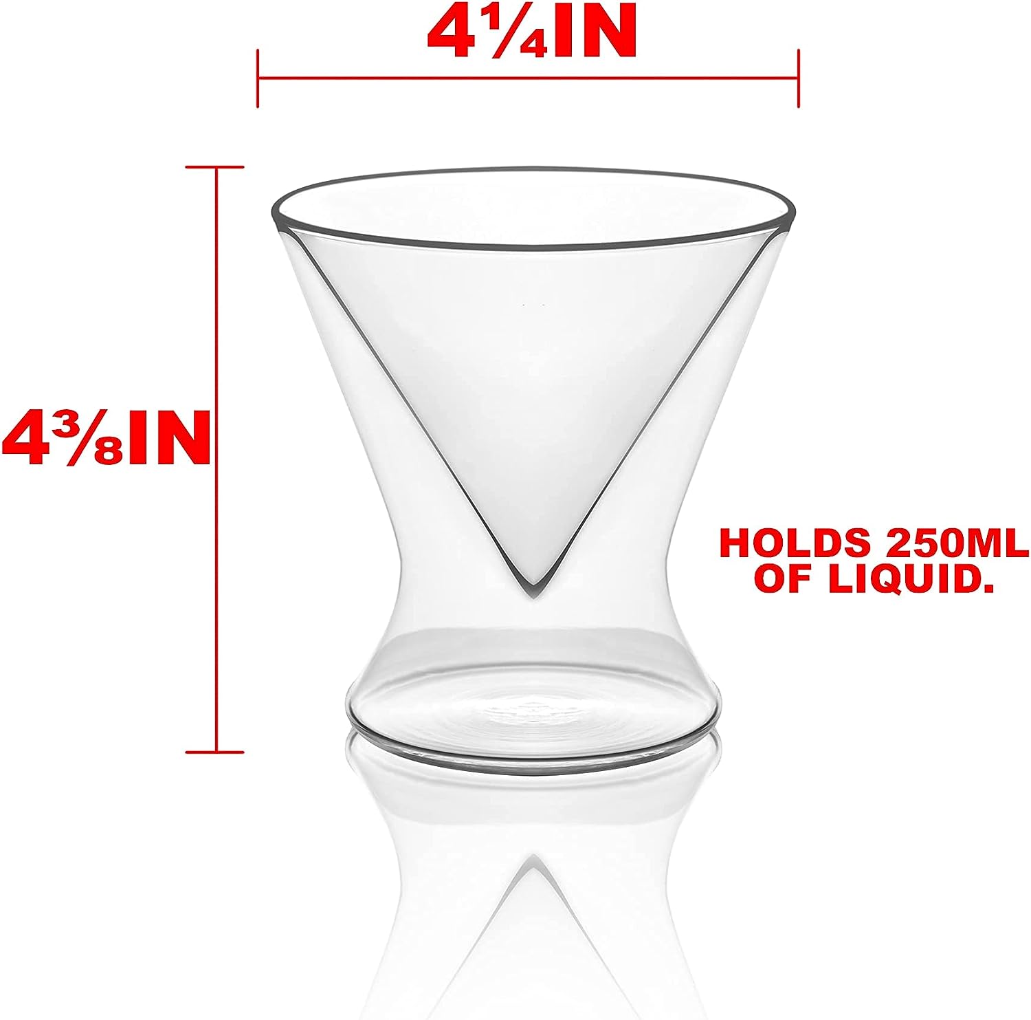 Double-Walled Stemless Martini Glasses - Set of 2/Set of 4 - 8oz For the Bar Lemonsoda