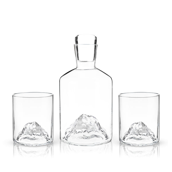 Mountain Crystal Decanter and Tumbler Set