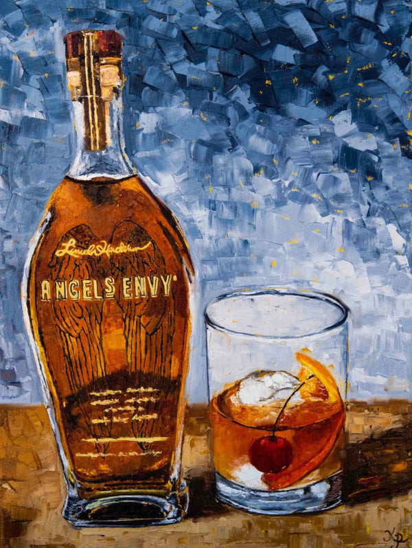 Bourbon Bottle Print - Angel's Envy For the Man Cave Kim Perry Studios