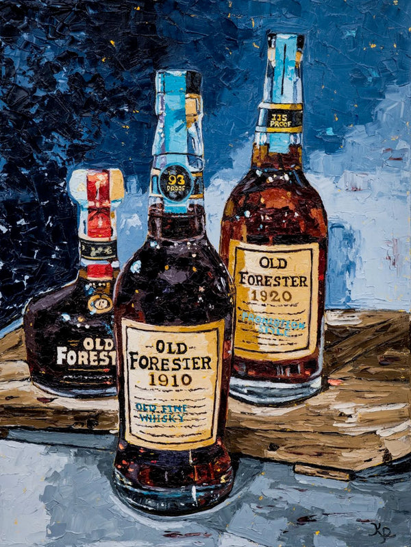 Bourbon Bottle Print - Old Forester For the Man Cave Kim Perry Studios