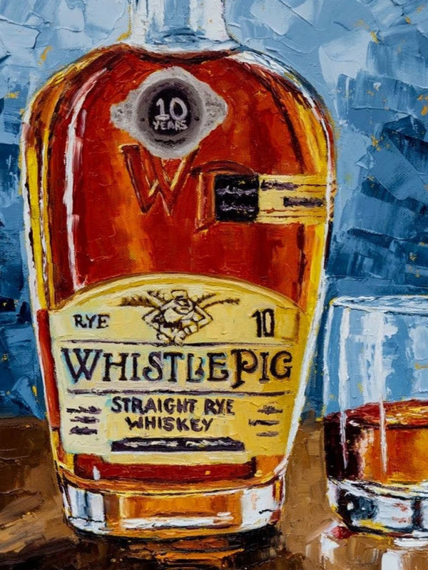 Bourbon Bottle Print - Whistle Pig For the Man Cave Kim Perry Studios