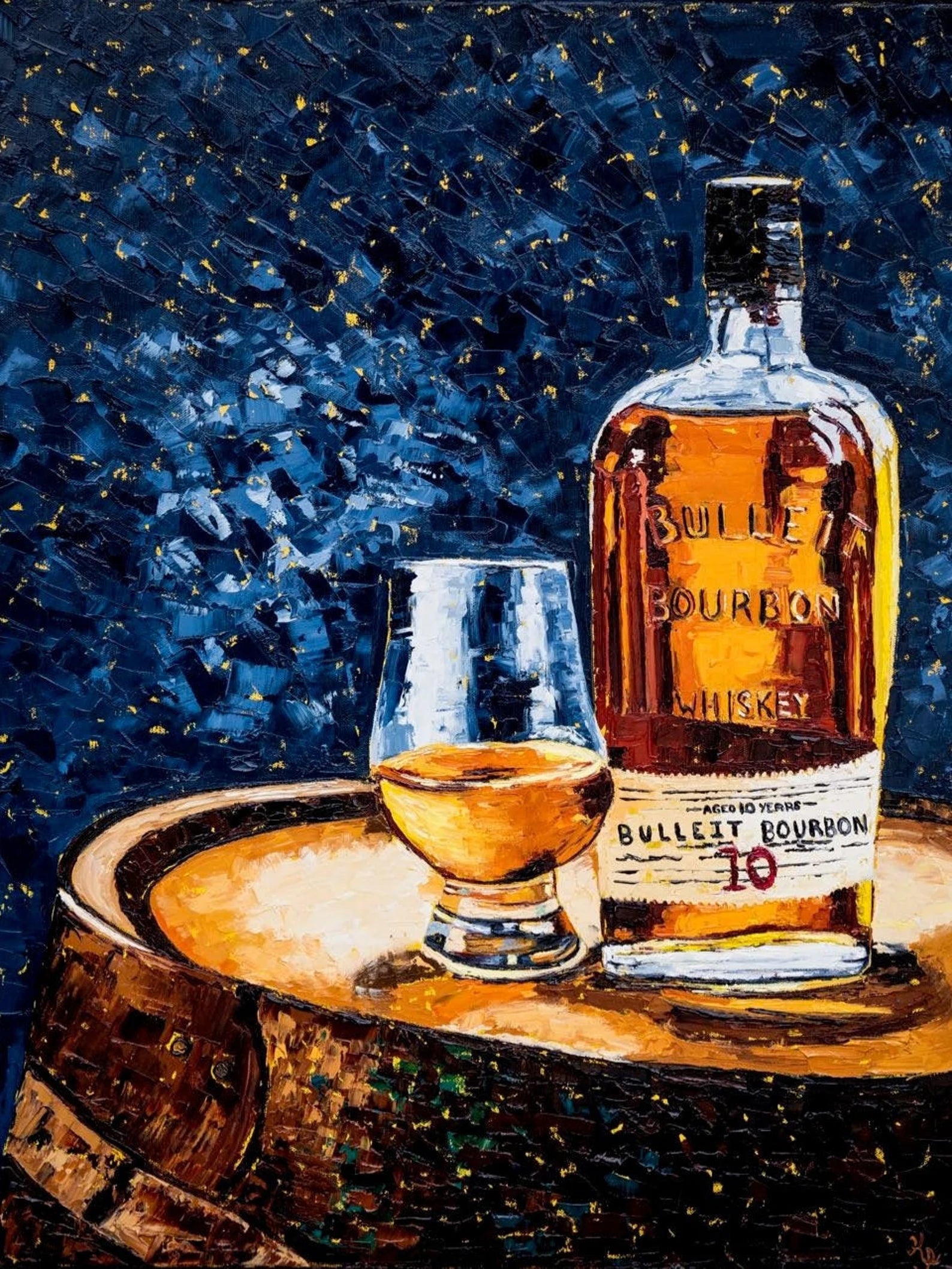 Bourbon Bottle Print - Bulleit For the Man Cave Kim Perry Studios
