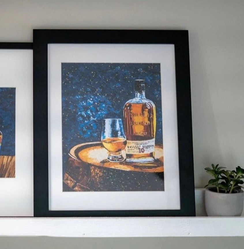 Bourbon Bottle Print - Bulleit For the Man Cave Kim Perry Studios