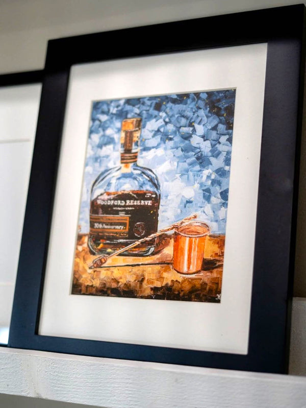 Bourbon Bottle Print - Woodford Reserve For the Man Cave Kim Perry Studios