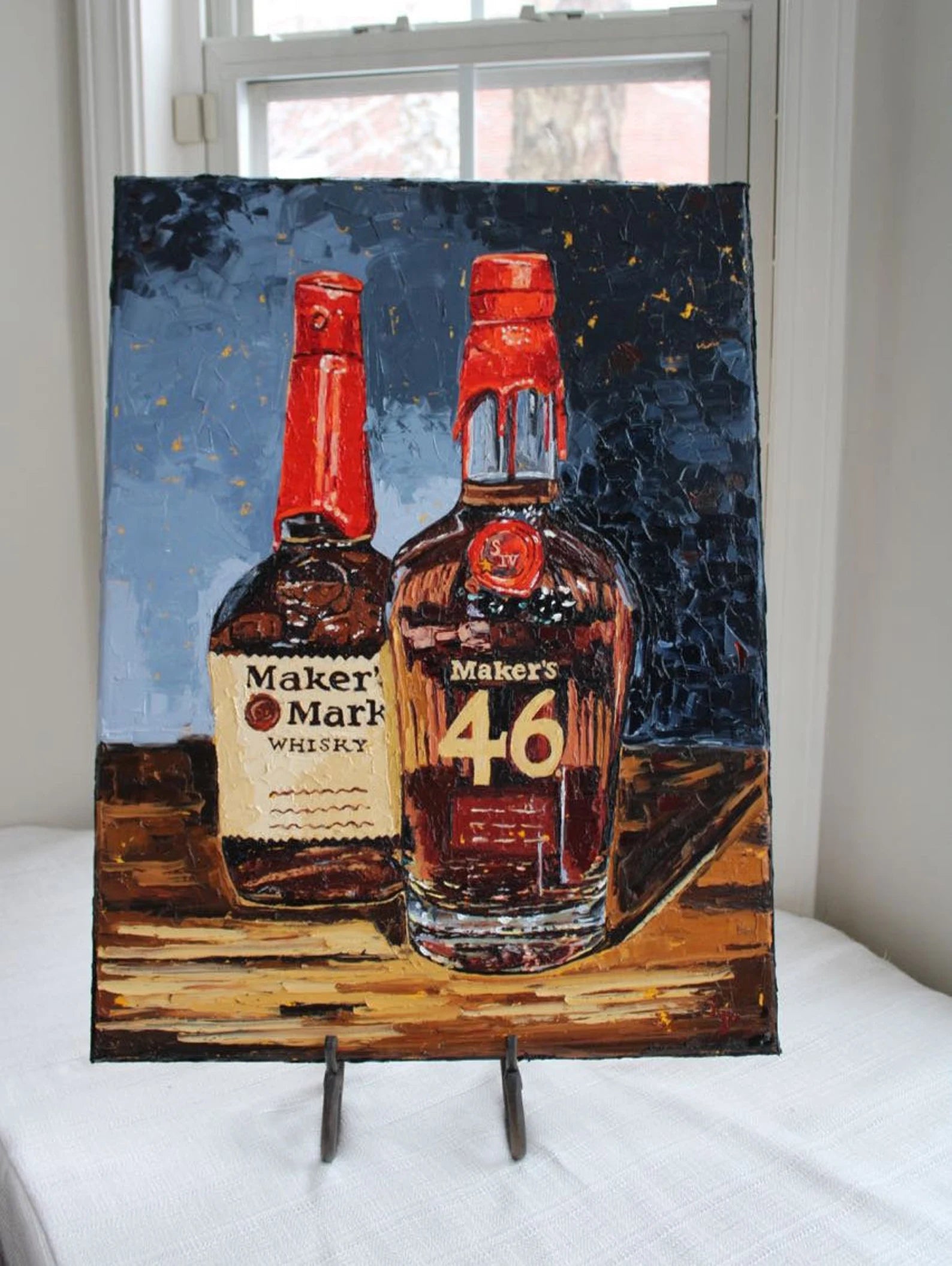 Bourbon Bottle Print - Maker's Mark For the Man Cave Kim Perry Studios