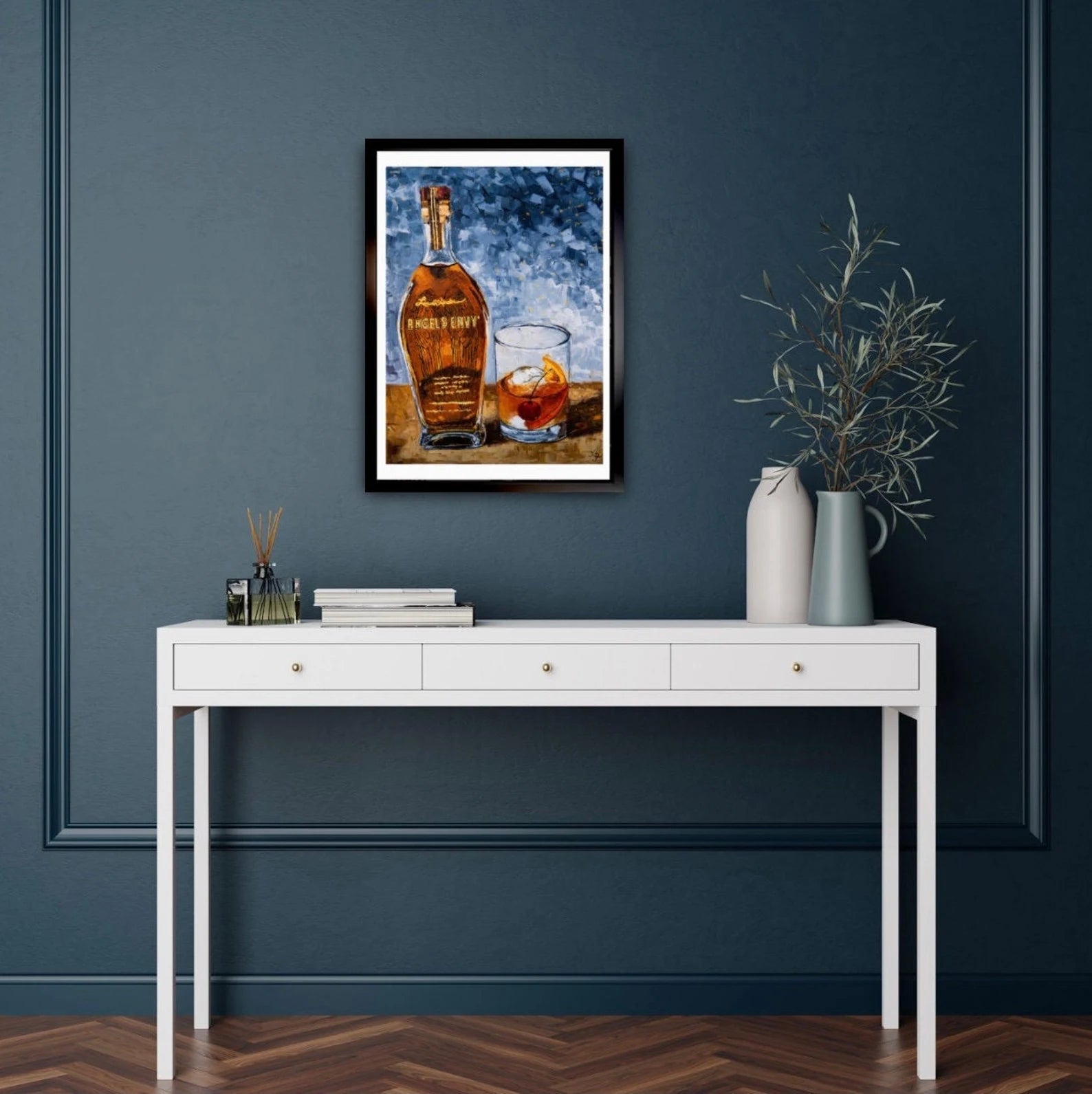 Bourbon Bottle Print - Angel's Envy For the Man Cave Kim Perry Studios