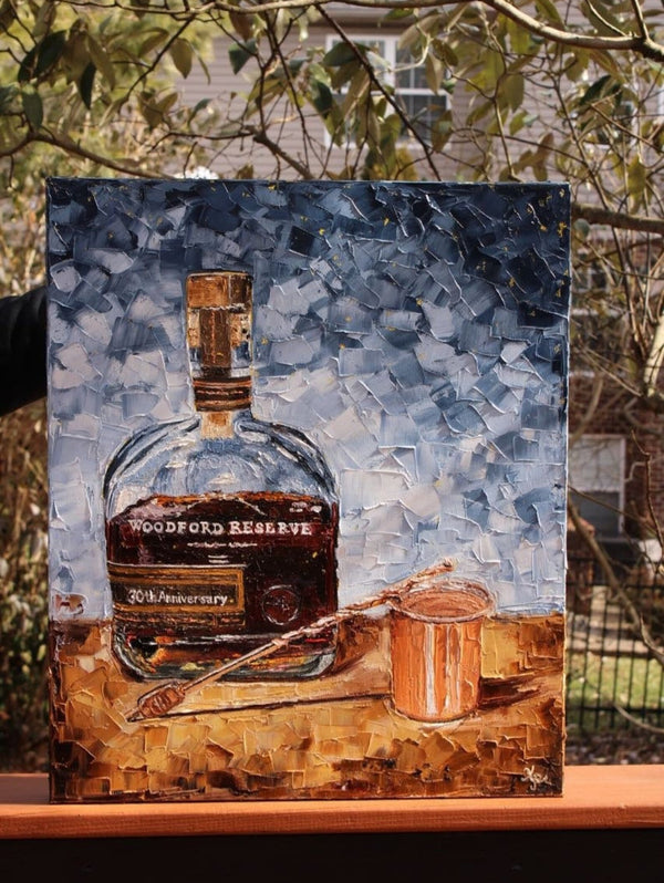 Bourbon Bottle Print - Woodford Reserve For the Man Cave Kim Perry Studios