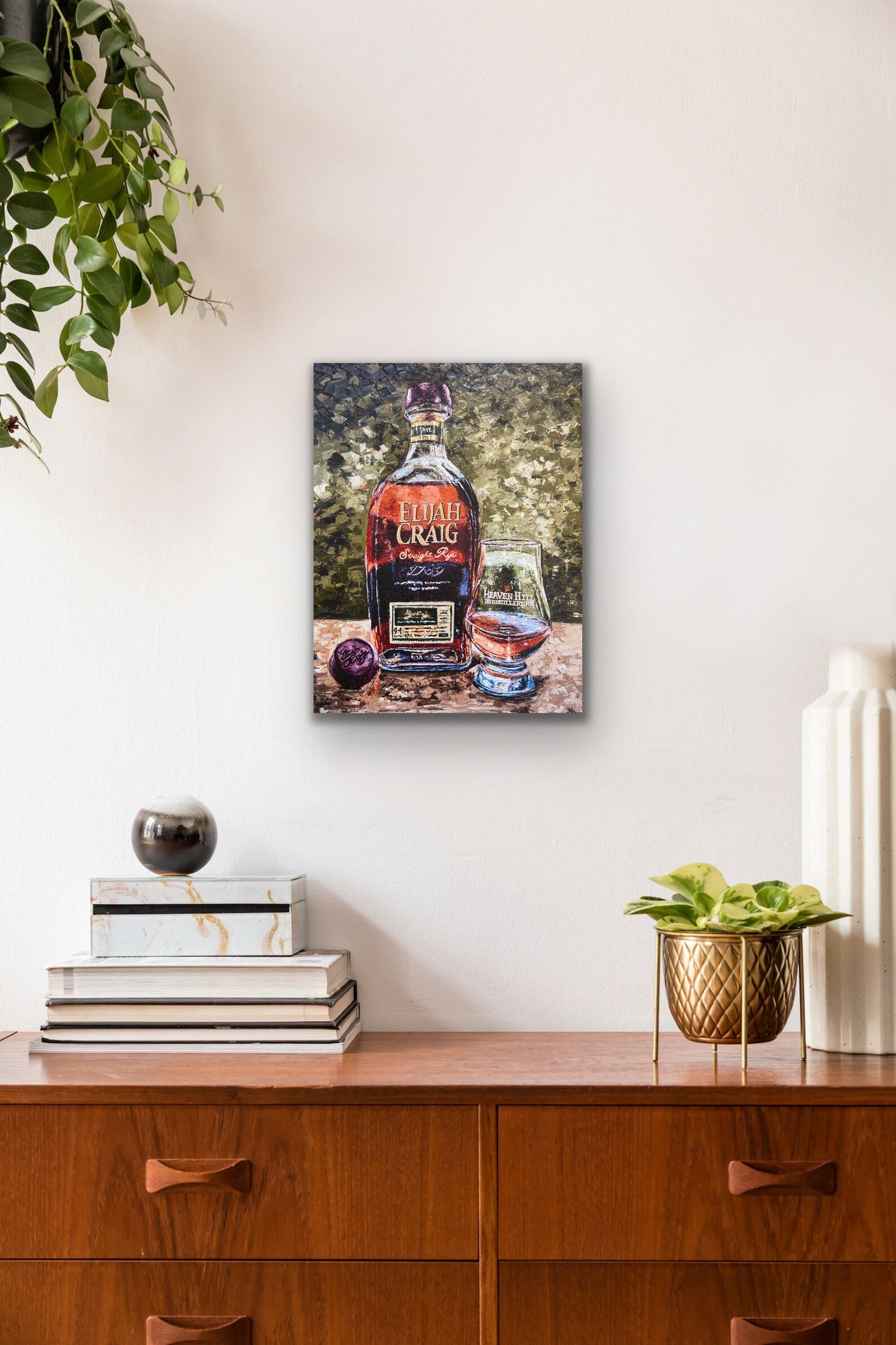 Bourbon Bottle Print - Elijah Craig For the Man Cave Kim Perry Studios
