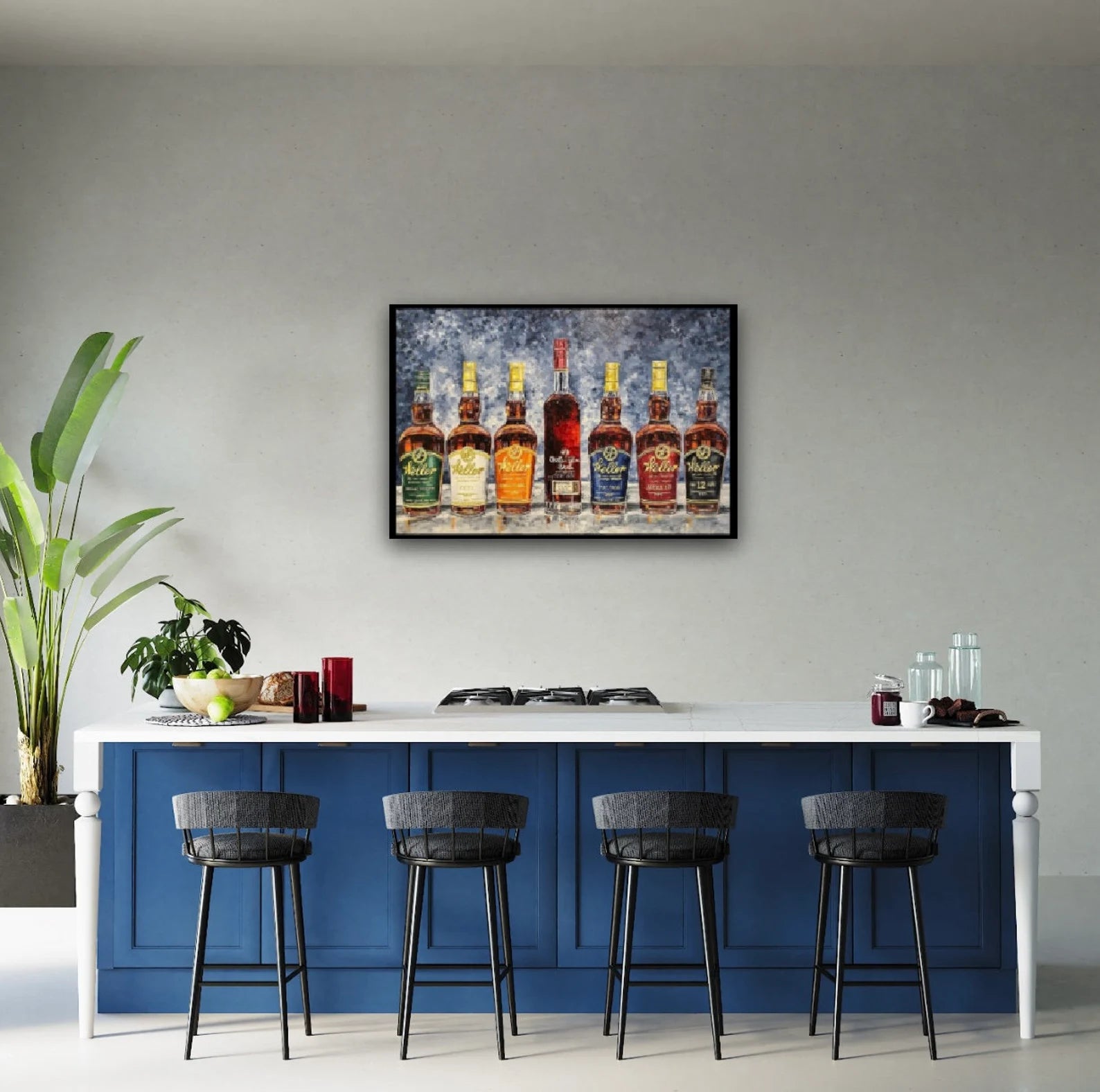 Bourbon Bottle Print -