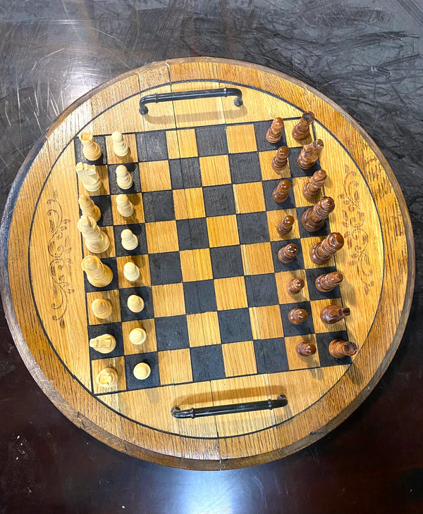 Bourbon Barrel Lid - Chess Set For the Player Agape Farms