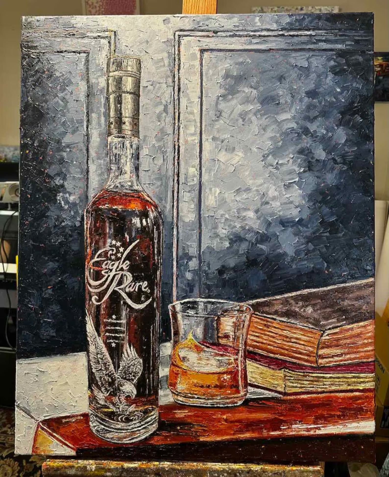 Bourbon Bottle Print - Eagle Rare For the Man Cave Kim Perry Studios