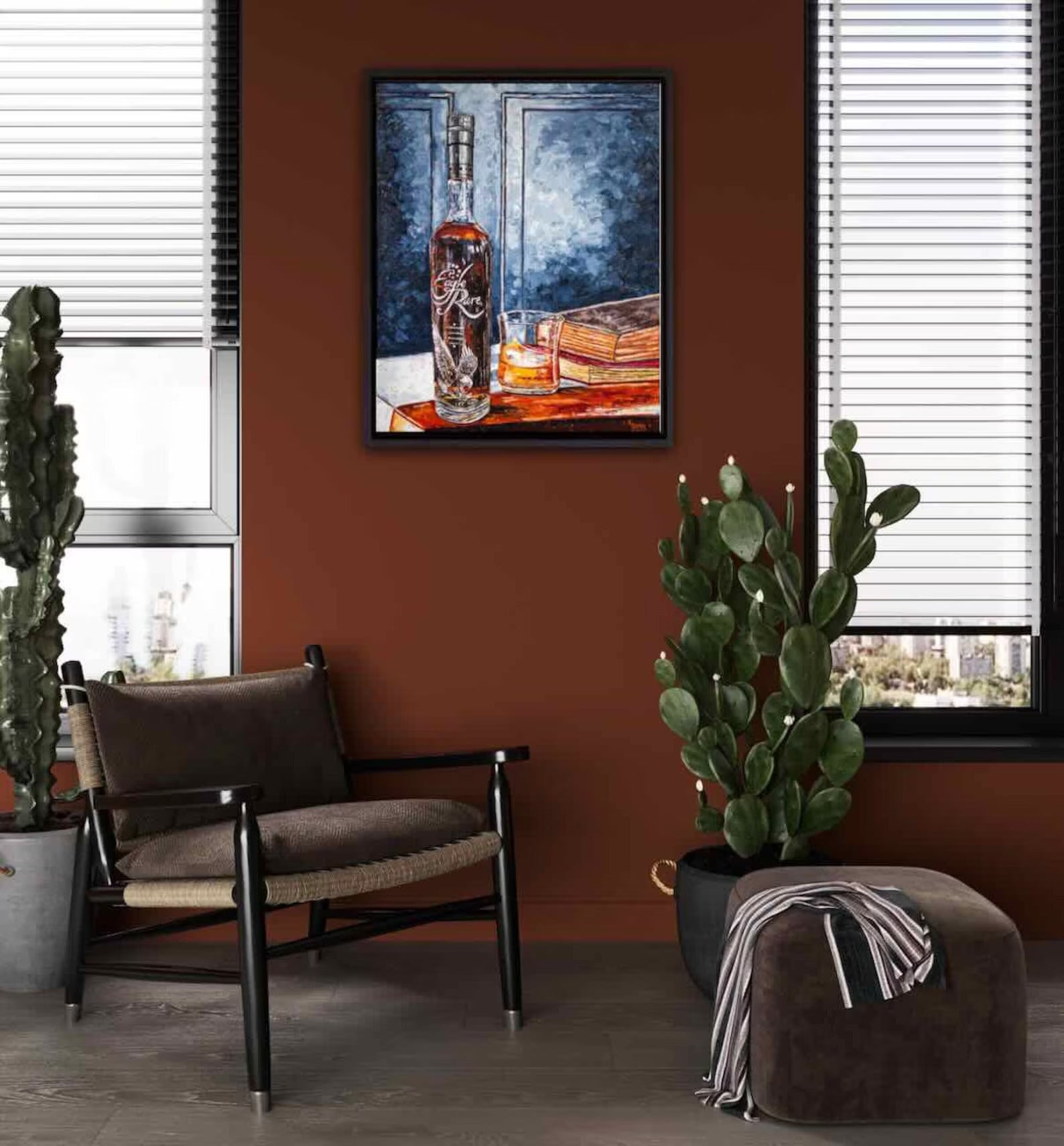 Bourbon Bottle Print - Eagle Rare For the Man Cave Kim Perry Studios