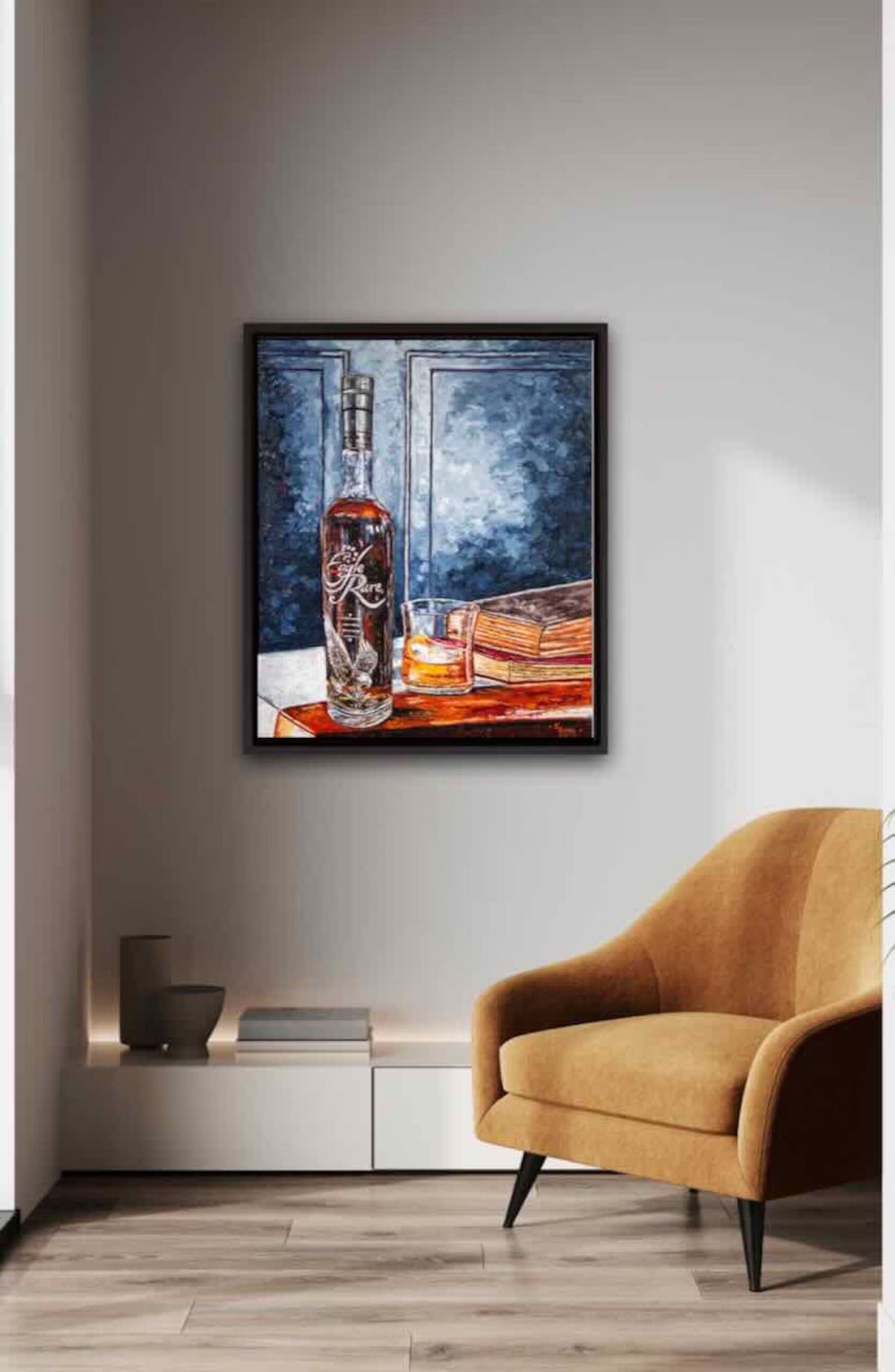 Bourbon Bottle Print - Eagle Rare For the Man Cave Kim Perry Studios