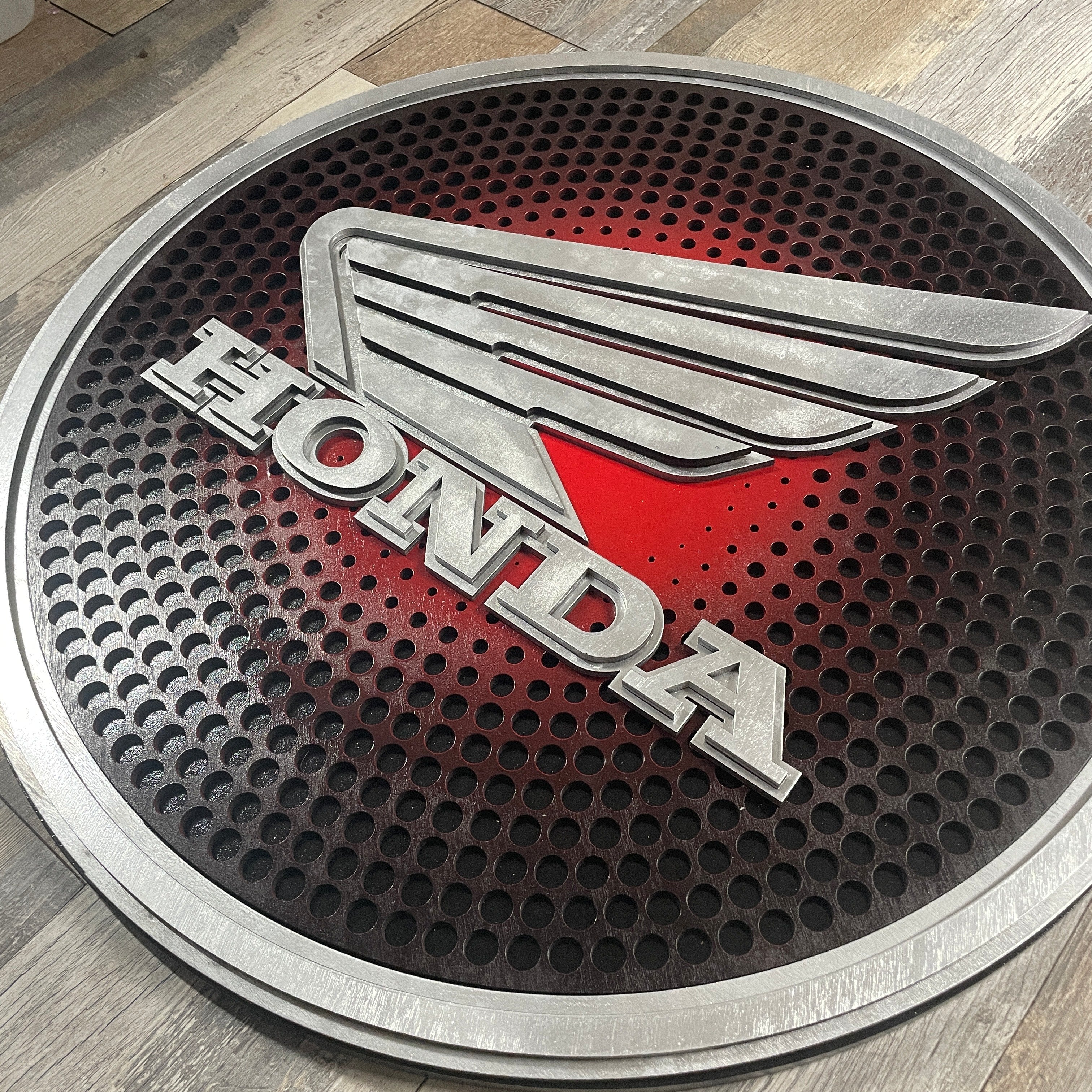 Honda Motorcycles - Layered Wood Sign For the Gear Head Arizona Copper Beard