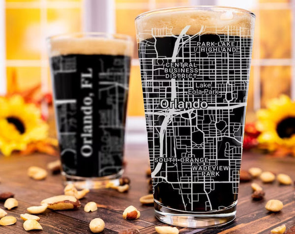 City Map Pint Glass - Top 50 US Cities