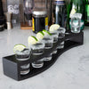 Tequila Flight Shot Glasses with Wood Layered Base - Set of 6 For the Bar Lemonsoda