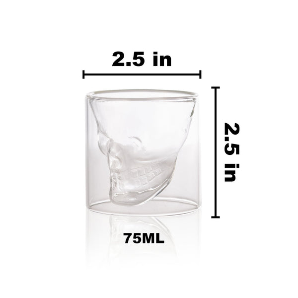 Skull Shot Glasses - Set of 4 (2.5 fl. oz.) For the Bar Lemonsoda