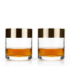 Irving Bronze-Rimmed Crystal Tumblers Set of 2