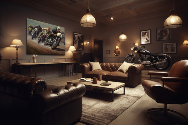 Café Racer - Gallery Wrapped Canvas For the Man Cave GJG Studios