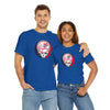 Royal blue T-shirt with Yankees Stealie skull logo graphic on chest