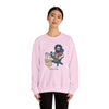 Light pink crewneck sweatshirt with Jerry beer graphic on chest
