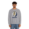 Sport grey crewneck sweatshirt with circular dancing lion logo on the chest