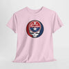 Pink T-shirt with round Philadelphia logo skull graphic on the chest