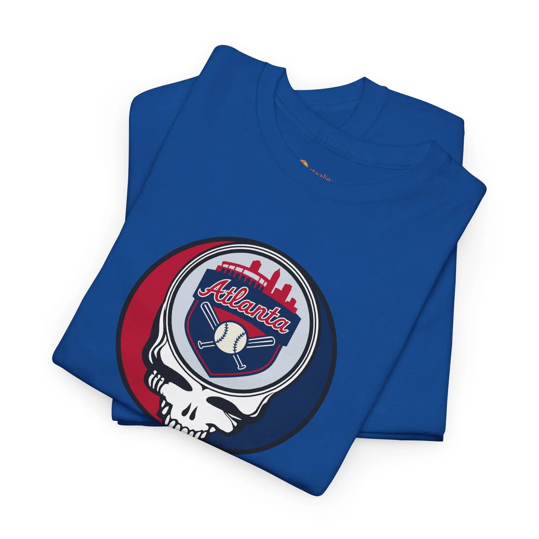 Atlanta Braves StealieT-shirt in royal blue with Stealie skull circular logo on front