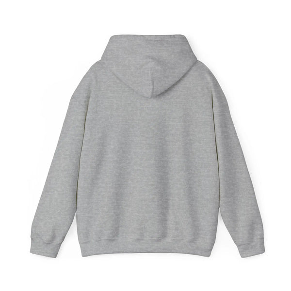 Heather gray bear hoodie with front kangaroo pocket and drawstring hood