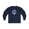 Long-sleeve T-shirt in navy with Tampa Bay logo patch graphic on chest.