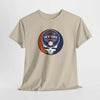 Sand/beige T-shirt with centered New York Stealie logo graphic on chest