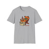 Heather gray T-shirt with cartoon bear graphic and "Life is dead." text on chest
