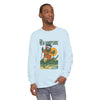 Light blue long-sleeve T-shirt with chest graphic print