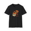 Black T-shirt with cartoon bear graphic and "Life is dead." text on chest