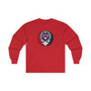 Red Cleveland Guardians long-sleeve T-shirt with round Stealie skull chest logo print