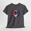 Dark gray Chicago Stealie skull graphic T-shirt, crew neck, short sleeves