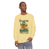 Yellow long-sleeve T-shirt with chest graphic print