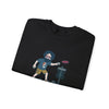Black folded sweatshirt with cartoon disc-golf graphic print