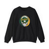 Black crewneck sweatshirt with Oakland logo skull graphic on the chest