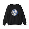 Black crewneck sweatshirt with Dodgers Stealie circular skull logo on chest