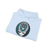 Light blue hooded sweatshirt with Seattle Mariners Stealie graphic on the chest