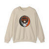 Baltimore Orioles crewneck sweatshirt in light tan, long sleeves, front skull logo graphic