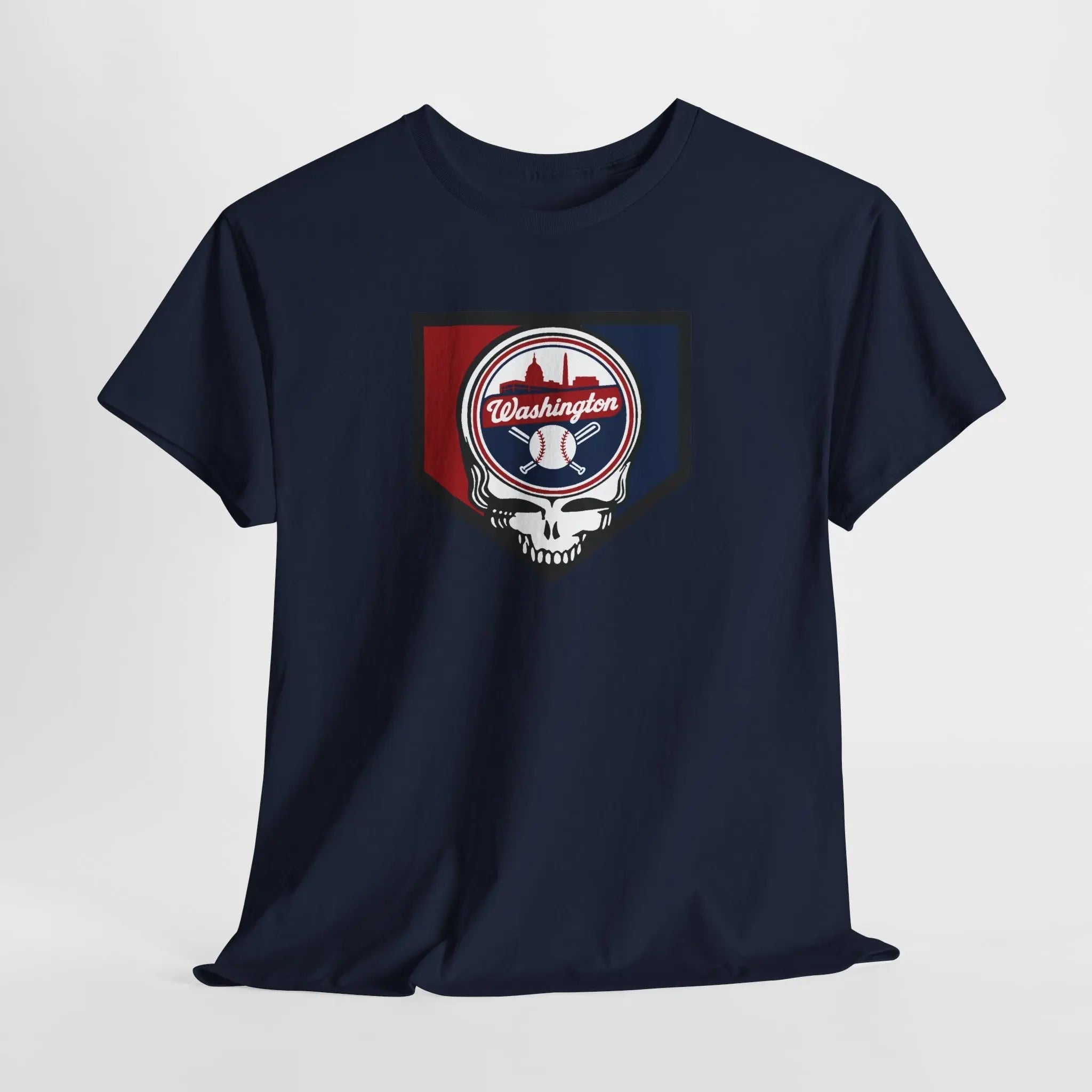 Navy short-sleeve T-shirt with Washington team crest graphic on the chest