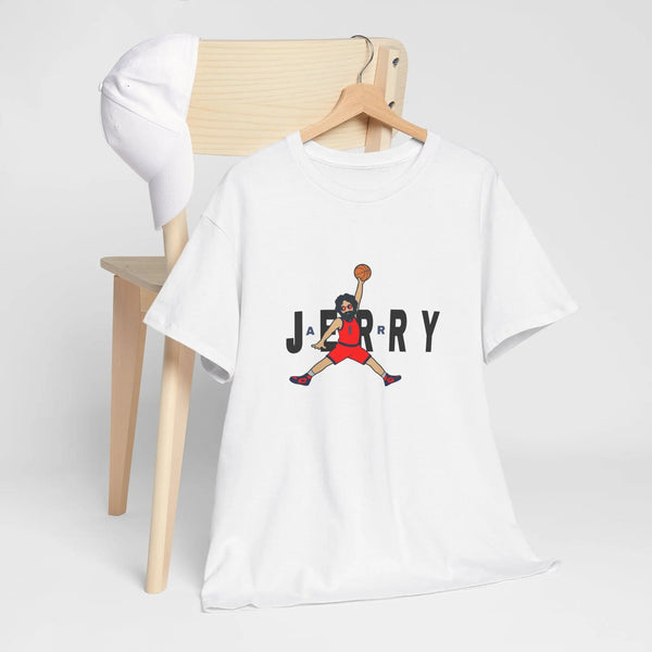 Cotton T-shirt in white with front graphic print and short sleeves