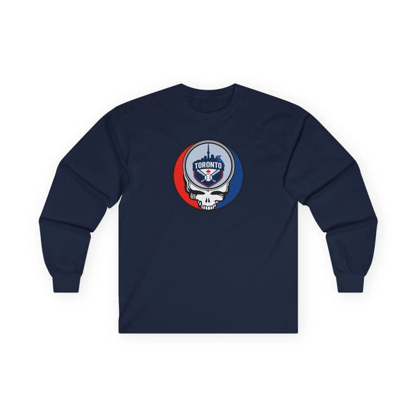 Toronto Blue Jays navy long-sleeve T-shirt with circular Stealie logo